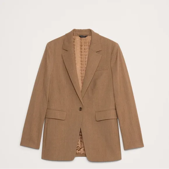 Banana Republic Slim Italian Wool Office Boardroom Chic Business Blazer Jacket