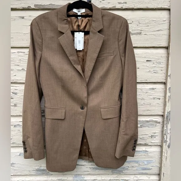 Banana Republic Slim Italian Wool Office Boardroom Chic Business Blazer Jacket