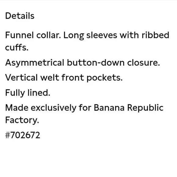 Banana Republic Funnel-Neck Puffer Coat