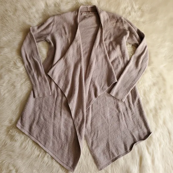 Barefoot Dreams Bamboo Chic Lite Calypso Wrap Cardigan Taupe Size S/M