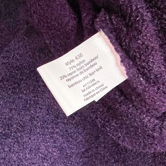 Barefoot Dreams Bamboo Cozy Chic Lite Calypso Wrap Cardigan Purple Size S/M $110