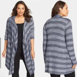 Barefoot Dreams Cozychic Lite Calypso Wrap Striped Blue