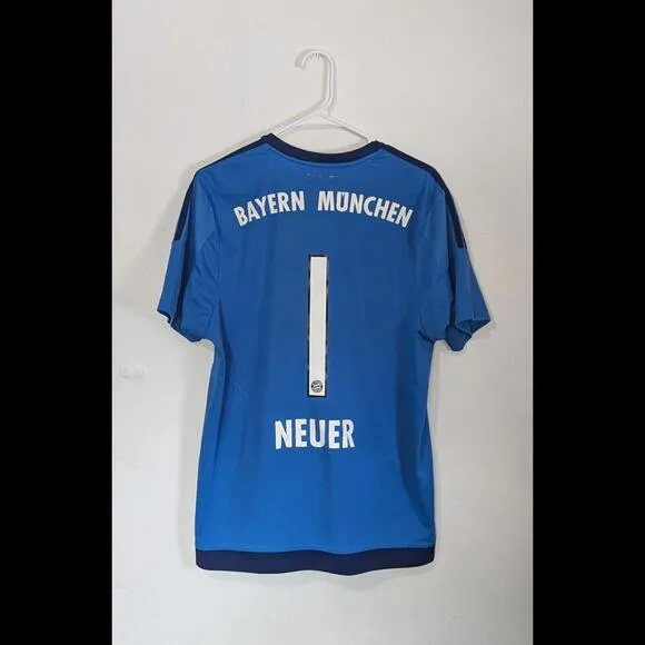 Bayern Munich 2015-16 Home Goalkeeper Neuer Soccer Jersey Authentic Adidas