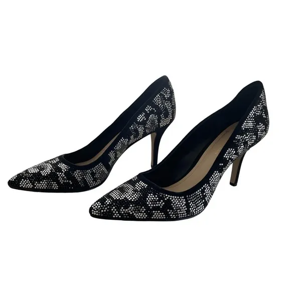 BCBG Generation Black Sequin Heels Size 7.5