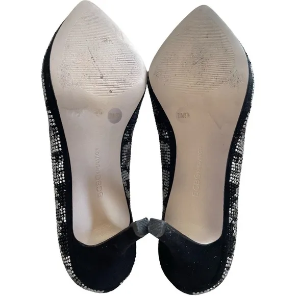 BCBG Generation Black Sequin Heels Size 7.5