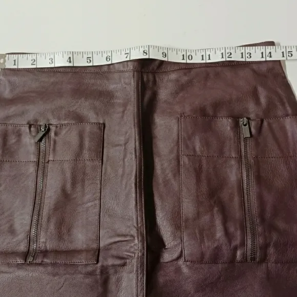 BCBGMAXAZRIA Bordeaux Burgundy Skirt With Front Pockets and Zippers 2 XSmall NWT
