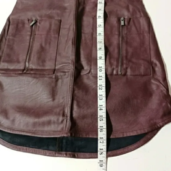 BCBGMAXAZRIA Bordeaux Burgundy Skirt With Front Pockets and Zippers 2 XSmall NWT