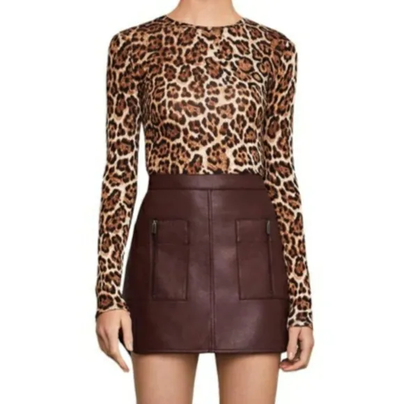 BCBGMAXAZRIA Bordeaux Burgundy Skirt With Front Pockets and Zippers XSmall NWT
