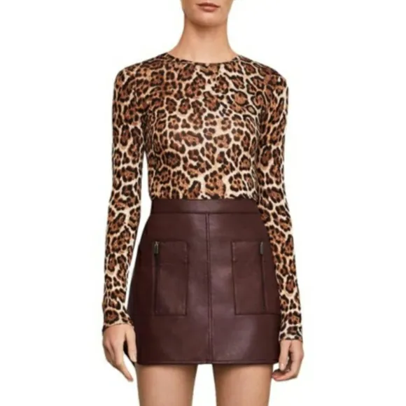 BCBGMAXAZRIA Bordeaux Burgundy Skirt With Front Pockets and Zippers XSmall NWT