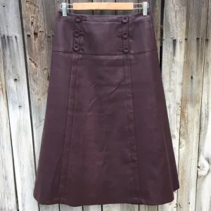 BCBGMaxAzria Vintage Y2K Faux Leather Midi Skirt Burgundy 4
