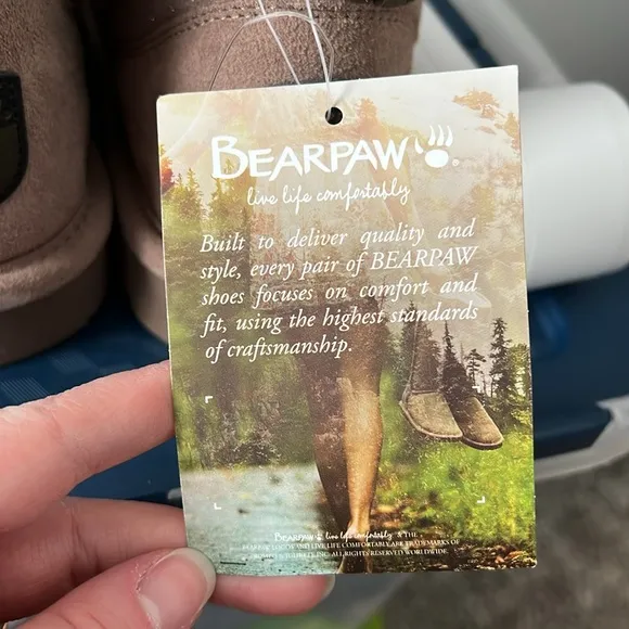 Bearpaw Betty Pull On Fur Lined Short Boots Size 8 Taupe Brown Tan NWT No Box