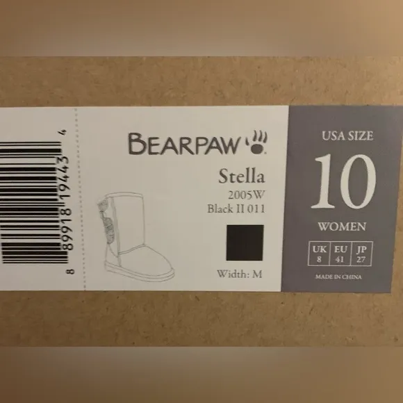 BEARPAW Boots! Black Suede! Stella! NIB! Size 10