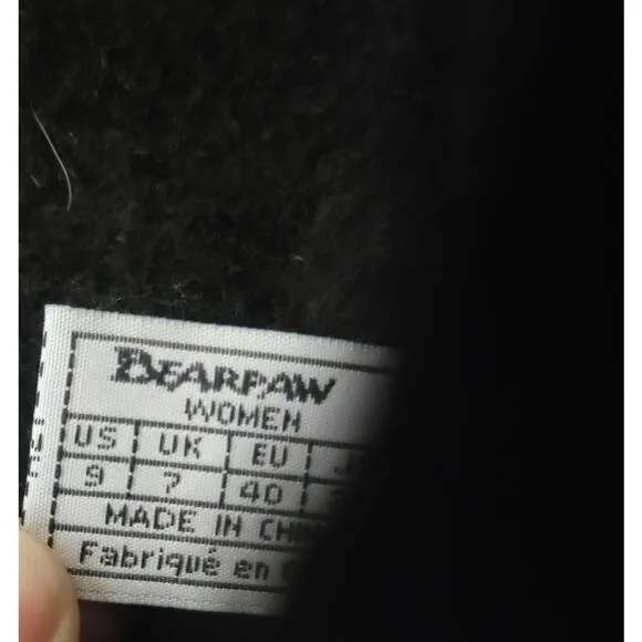 Bearpaw Dorothy Black size 9 faux fur trim studded boots