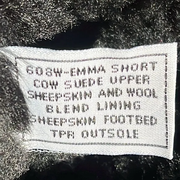 Bearpaw Emma Short Boots sheepskin/wool blend lining, black, size 7