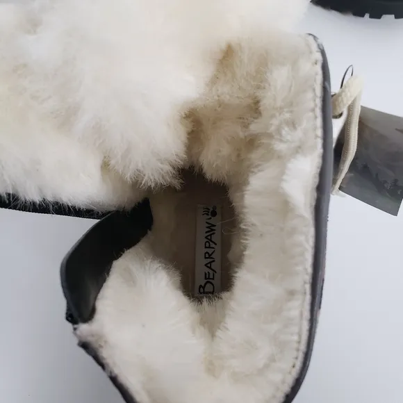 BearPaw Womens Vanna Suade Faux Fur Lace Up Leopard Print Boots Size 7