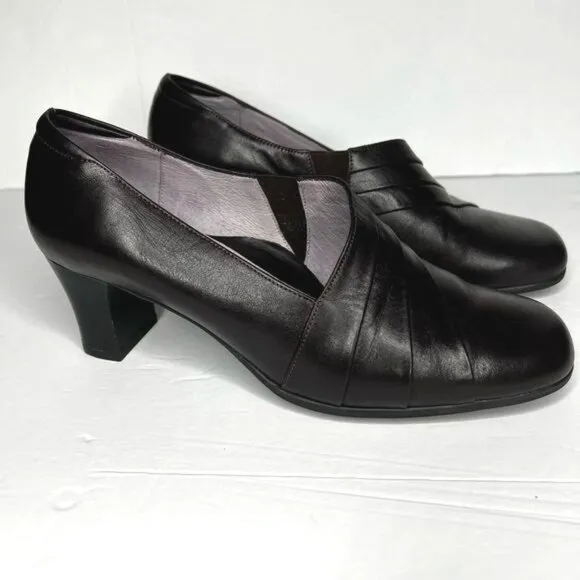 Beautifeel Womens Anne Black Leather Pump Heels Size 7