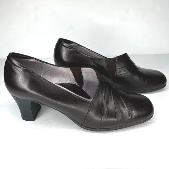 Beautifeel Womens Anne Black Leather Pump Heels Size 7