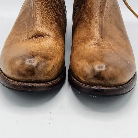 Bed Stu Cheshire Cobbler Serie Leather Rear Lace Up Boots In Tan Glove Size 8