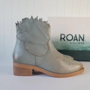 Bed Stu Roan Diabolical Ankle Boots Leather Alkaline Gray Sz 7 Western