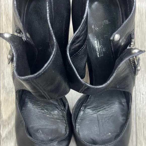 BELLE by Sigerson Morrison Black Bobby Ankle Shoe Heels Bootie