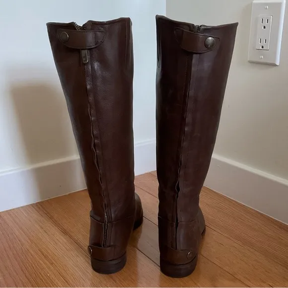 Belle Sigerson Morrison Genuine Leather Brown Knee High Riding Boots Size 8.5