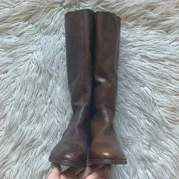 Belle Sigerson Morrison Genuine Leather Brown Knee High Riding Boots Size 8.5