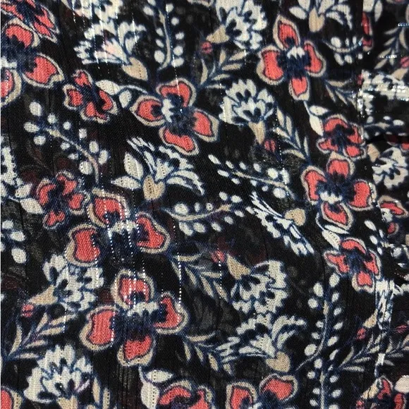 Beltaine Chiffon Floral Print Flounce Long Sleeve Dress Size Small