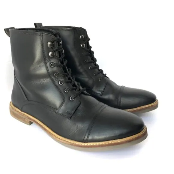 Ben Sherman Luke Chukka Cap Toe Lace-Up Boots Black Size 10.5