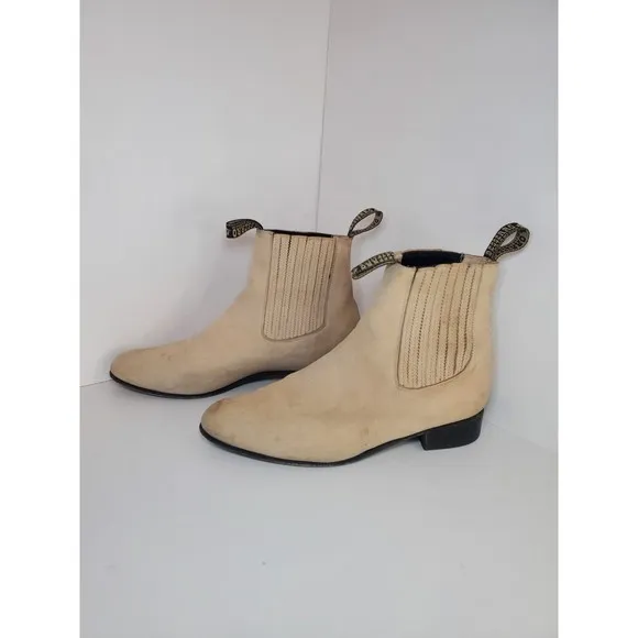 Bessero Mens Sz 10 Short Boots Cream Beige