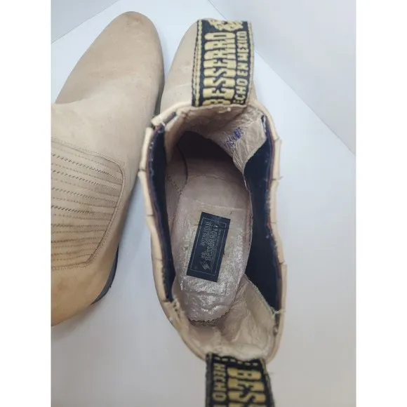 Bessero Mens Sz 10 Short Boots Cream Beige