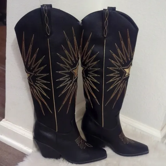 BILLINI Constance Gold Star Western Inspired Boot