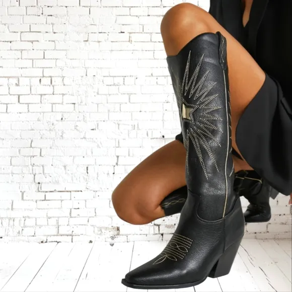 BILLINI Constance Gold Star Western Inspired Boot