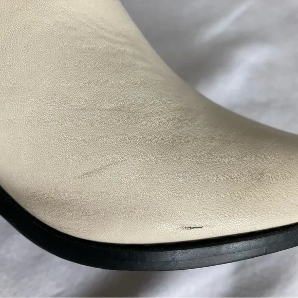 Billini Norva Ivory Black Faux Leather Mid-Calf Cowgirl Western Boots Women's 6