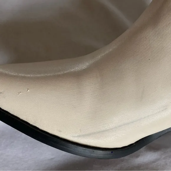Billini Norva Ivory Black Faux Leather Mid-Calf Cowgirl Western Boots Women's 6