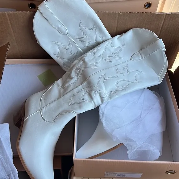 Billini URSON WHITE tall boots western