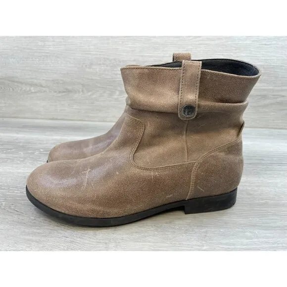 Birkenstock Sarnia 1006923 Women's 8.5 Brown Suede Leather Side Zip Ankle Bootie