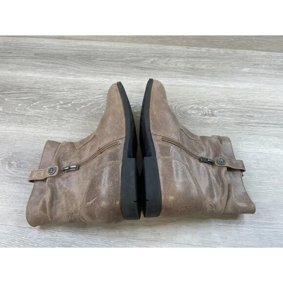 Birkenstock Sarnia 1006923 Women's 8.5 Brown Suede Leather Side Zip Ankle Bootie