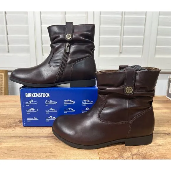 Birkenstock Sarnia Boots Espresso Leather Size 36 EU 5 Ladies NIB Vintage Look