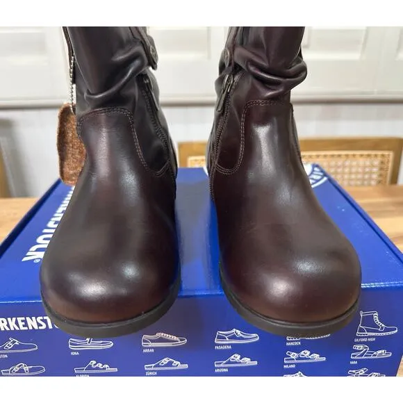 Birkenstock Sarnia Boots Espresso Leather Size 36 EU 5 Ladies NIB Vintage Look