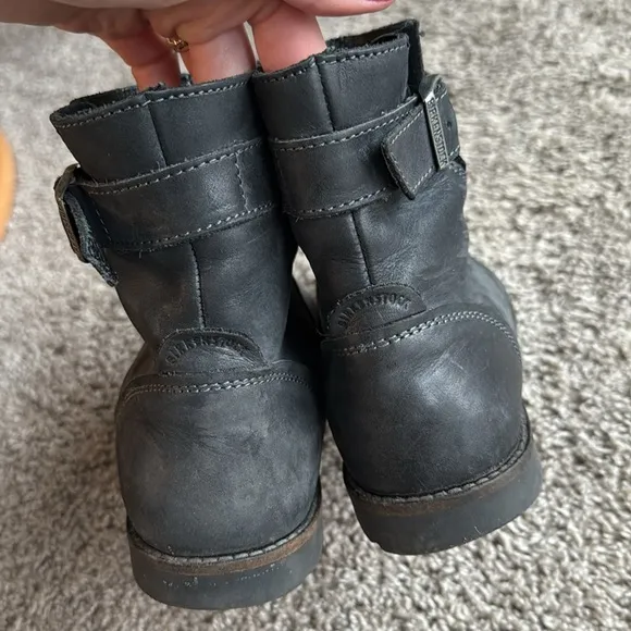 Birkenstock Stowe Women's Size 37 Black Leather Ankle Boots