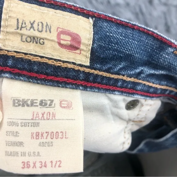 BKE Buckle Jeans Mens  Size 36 Jaxon Blue Straight Leg Long Buttonfly