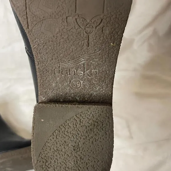 Black Leather Dansko Ankle Boots