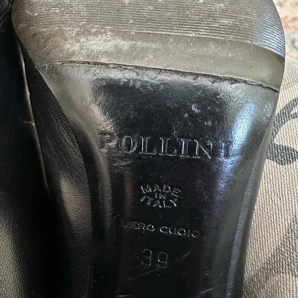 Black Pollini Leather Knee-High Boots