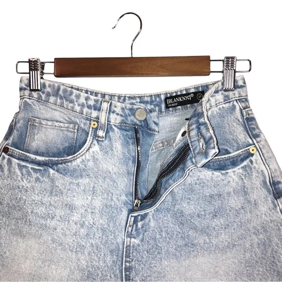 Blank NYC The Reeve Ultra High-Rise Frayed Raw Hem Light Wash Denim Shorts
