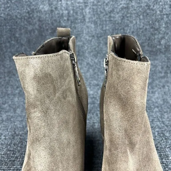 Blondo Booties Isaac Boot Womens 7.5 Taupe Suede Leather Waterproof Shoes Heels