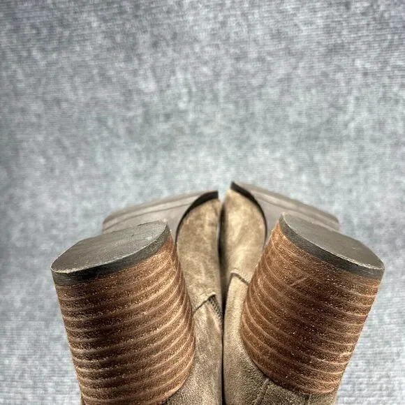 Blondo Booties Isaac Boot Womens 7.5 Taupe Suede Leather Waterproof Shoes Heels