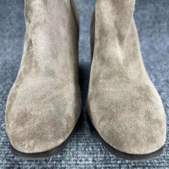 Blondo Booties Isaac Boot Womens 7.5 Taupe Suede Leather Waterproof Shoes Heels