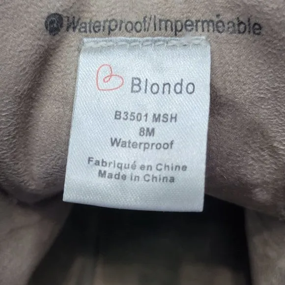 Blondo Glenda Mushroom Suede Waterproof Women's Fashion Sneaker B3501 US Size 8M