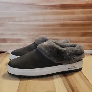 BLONDO SURI WATERPROOF DARK GREY FUR SLIP-ON MULES SNEAKER LADIES 6.5 CUTE NWOB