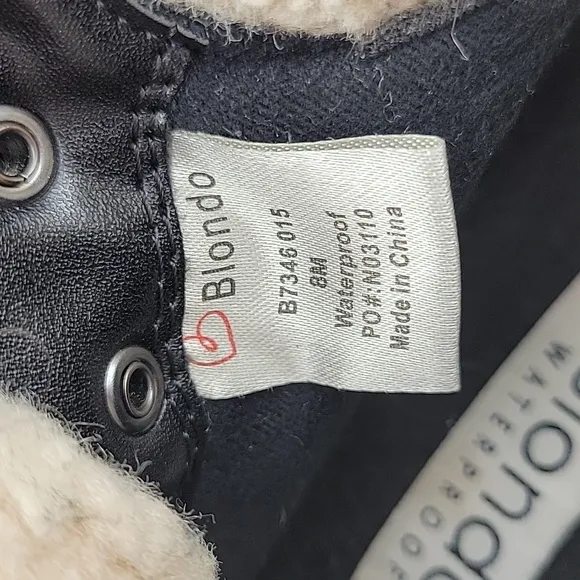 Blondo Waterproof Devin Boots Black Suede with Faux Sherpa Size 8